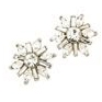 Carolee Deco Floral Crystal Button Earrings